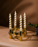 Iria Gold Candle Stand with Glass Centre