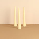 Set of 3 Banana Yellow 10" Conical Candles - Fête Tropical Scented