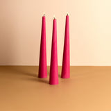 Set of 3 Violet 10" Conical Candles - San Rose Scented
